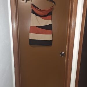 Stylish Multicolor Strapless Dress